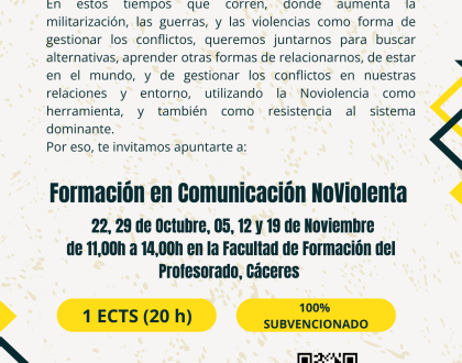 Formación en Comunicación NoViolenta en la UEx